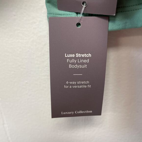 Auden Women's Luxury Collection 4-Way Stretch Long Sleeve Bodysuit Tidal Flow L - Picture 5 of 7